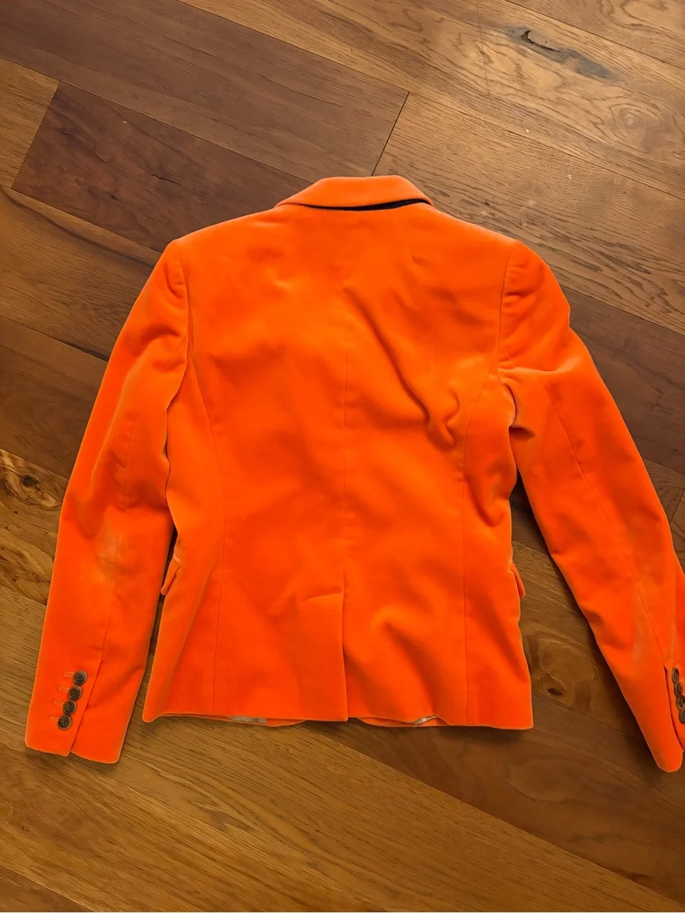 J. Crew Women's Orange Velvet Schoolboy Blazer